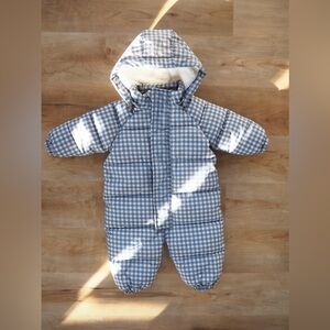 Rylee + Cru Puffer Onepiece in Marine Gingham